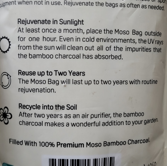 Purifying Odor Removing Bags 2 Pack Moso Bags Bamboo Charcoal Purifying Bags - Picture 9 of 9